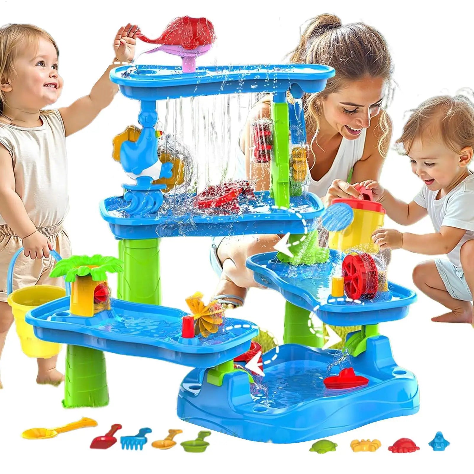 Sand And Water Play Table 6 Tier Set Kids Water Table