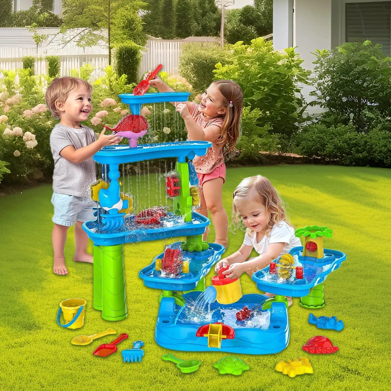 Sand And Water Play Table 6 Tier Set Kids Water Table