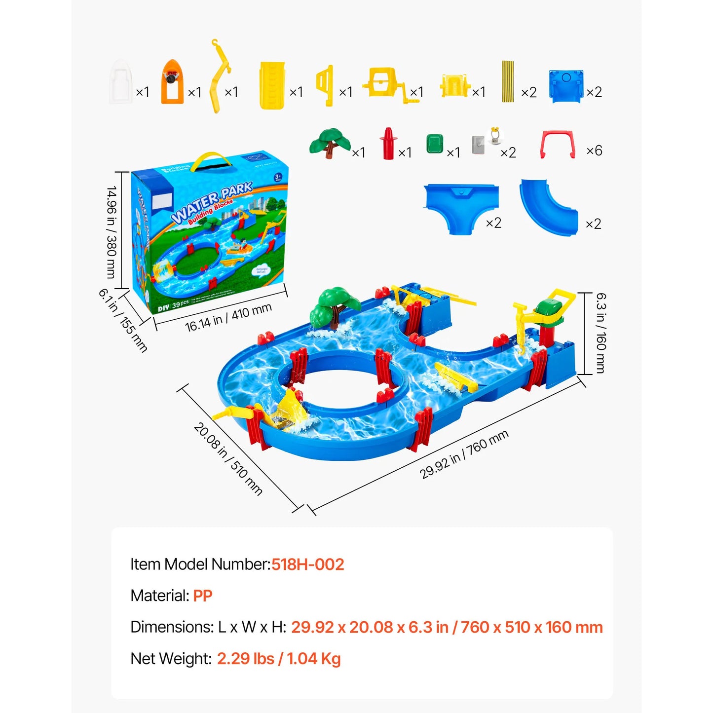 Summer Water Park Playset Kids Water Table