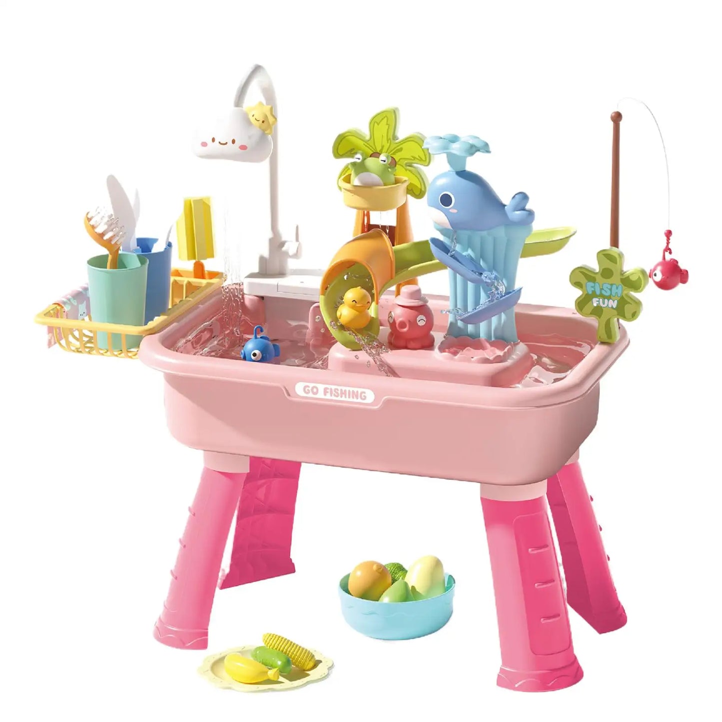 Water Table Toy With Electric Faucet Kids Water Table