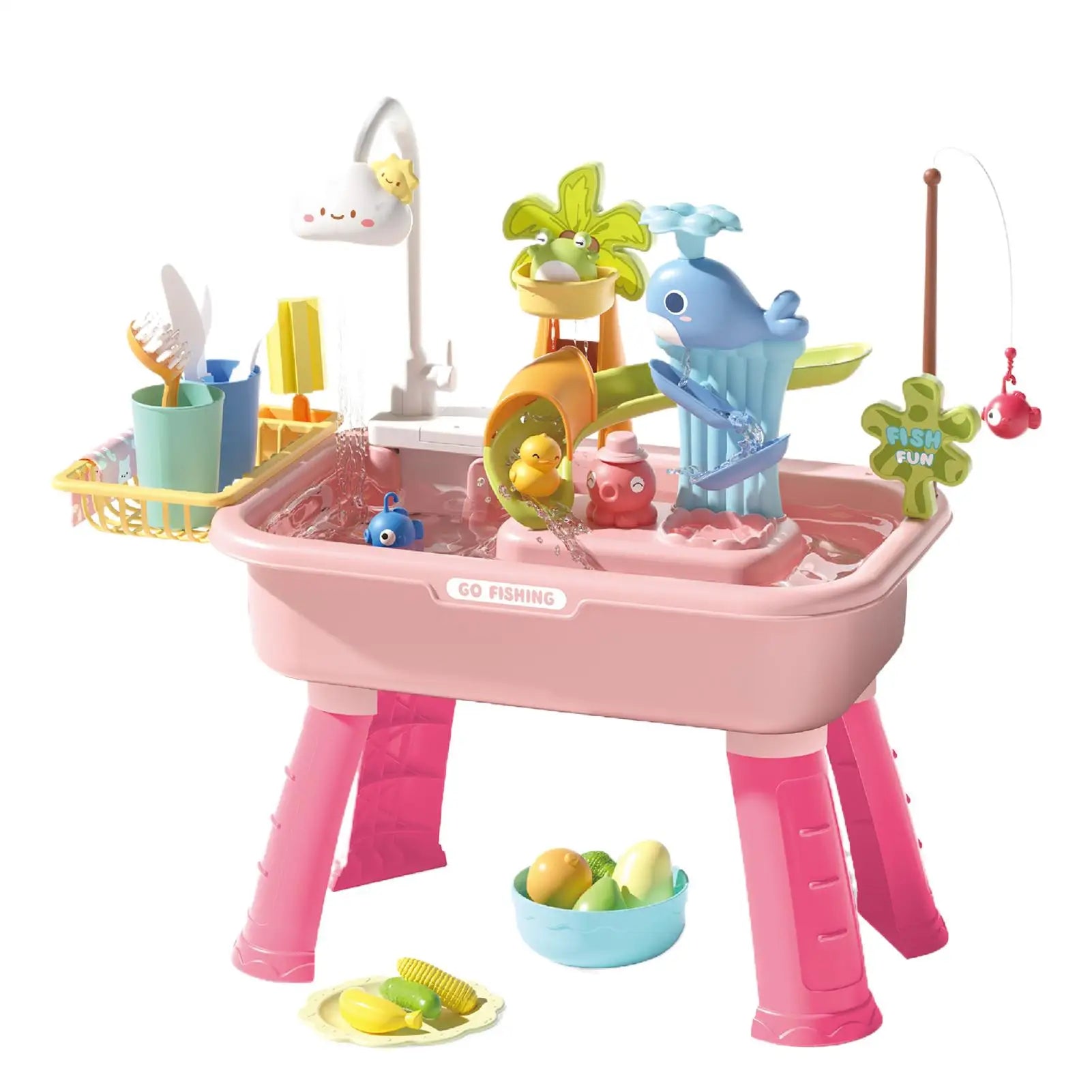 Water Table Toy With Electric Faucet Kids Water Table