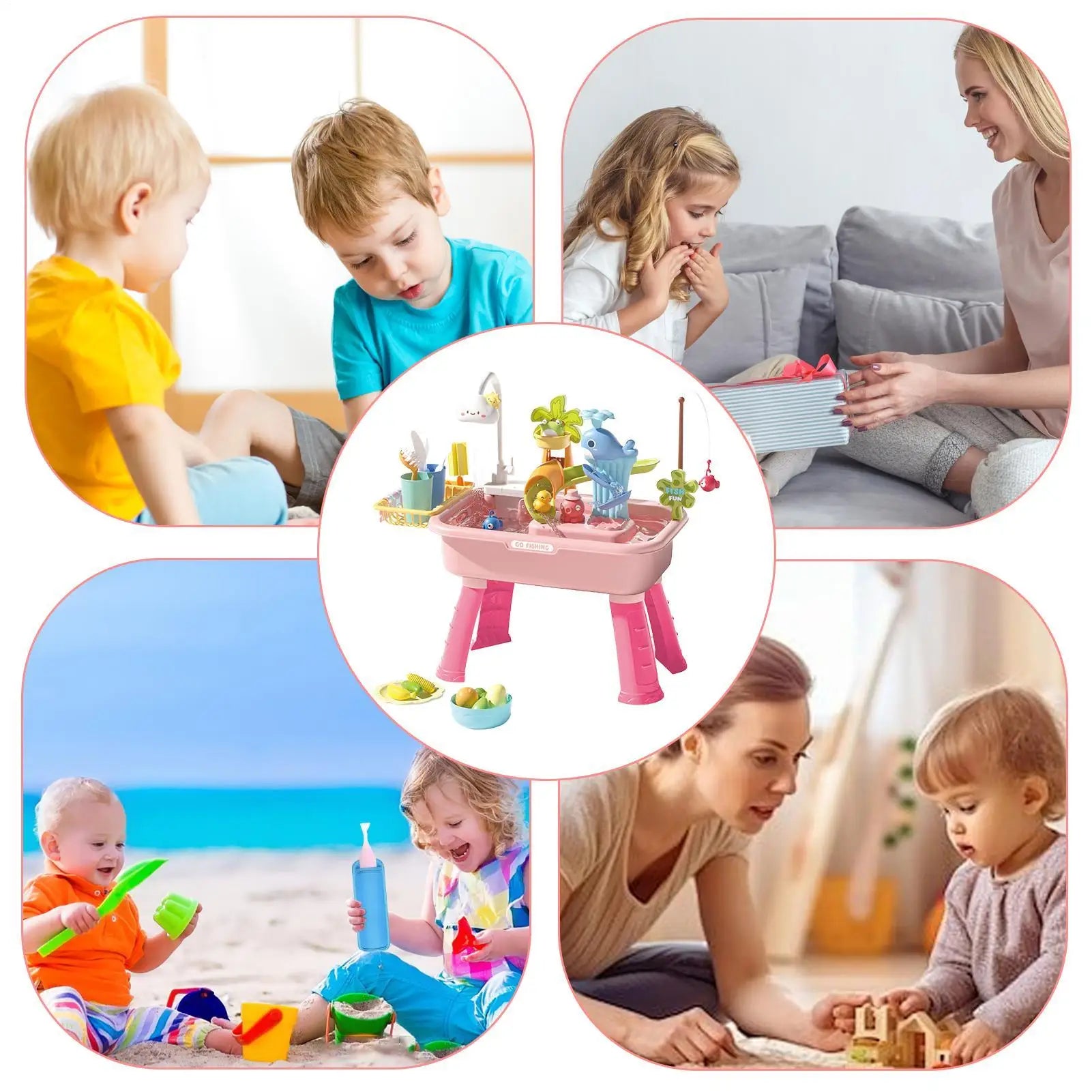 Water Table Toy With Electric Faucet Kids Water Table