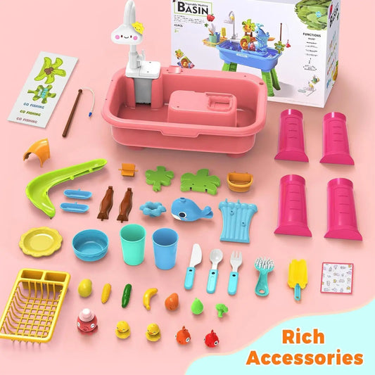 Water Table Toy With Electric Faucet Kids Water Table