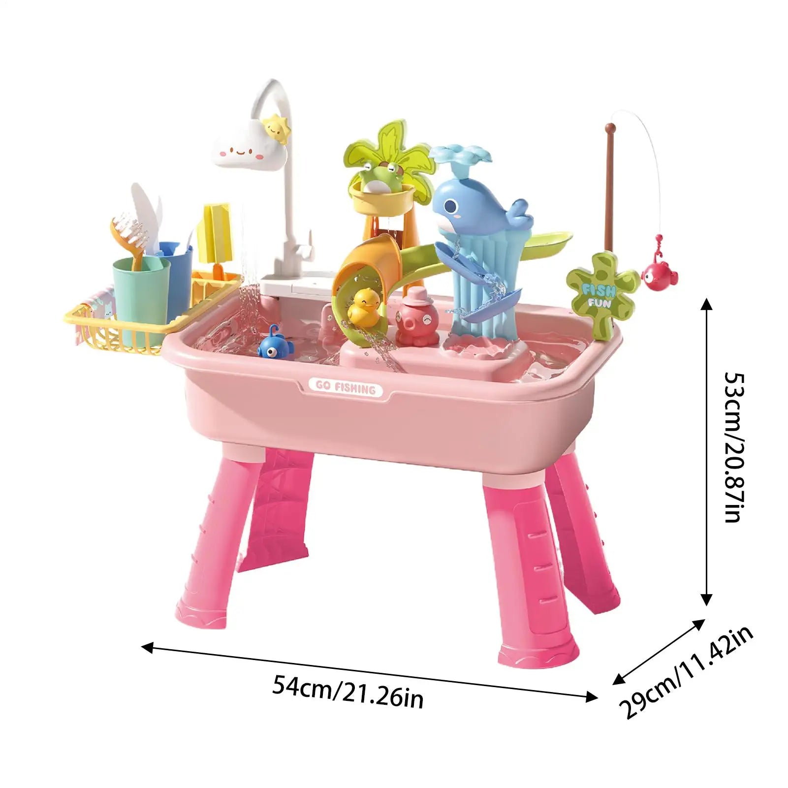Water Table Toy With Electric Faucet Kids Water Table