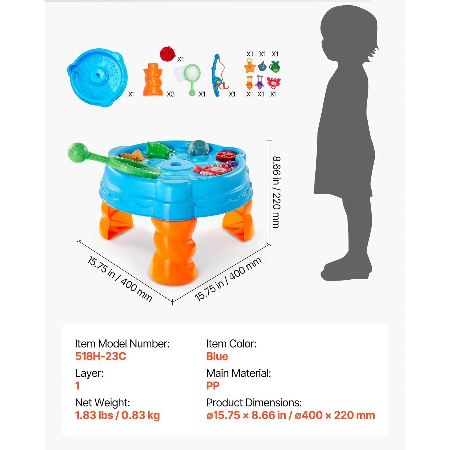Water Table With Fishing Game Set Kids Water Table
